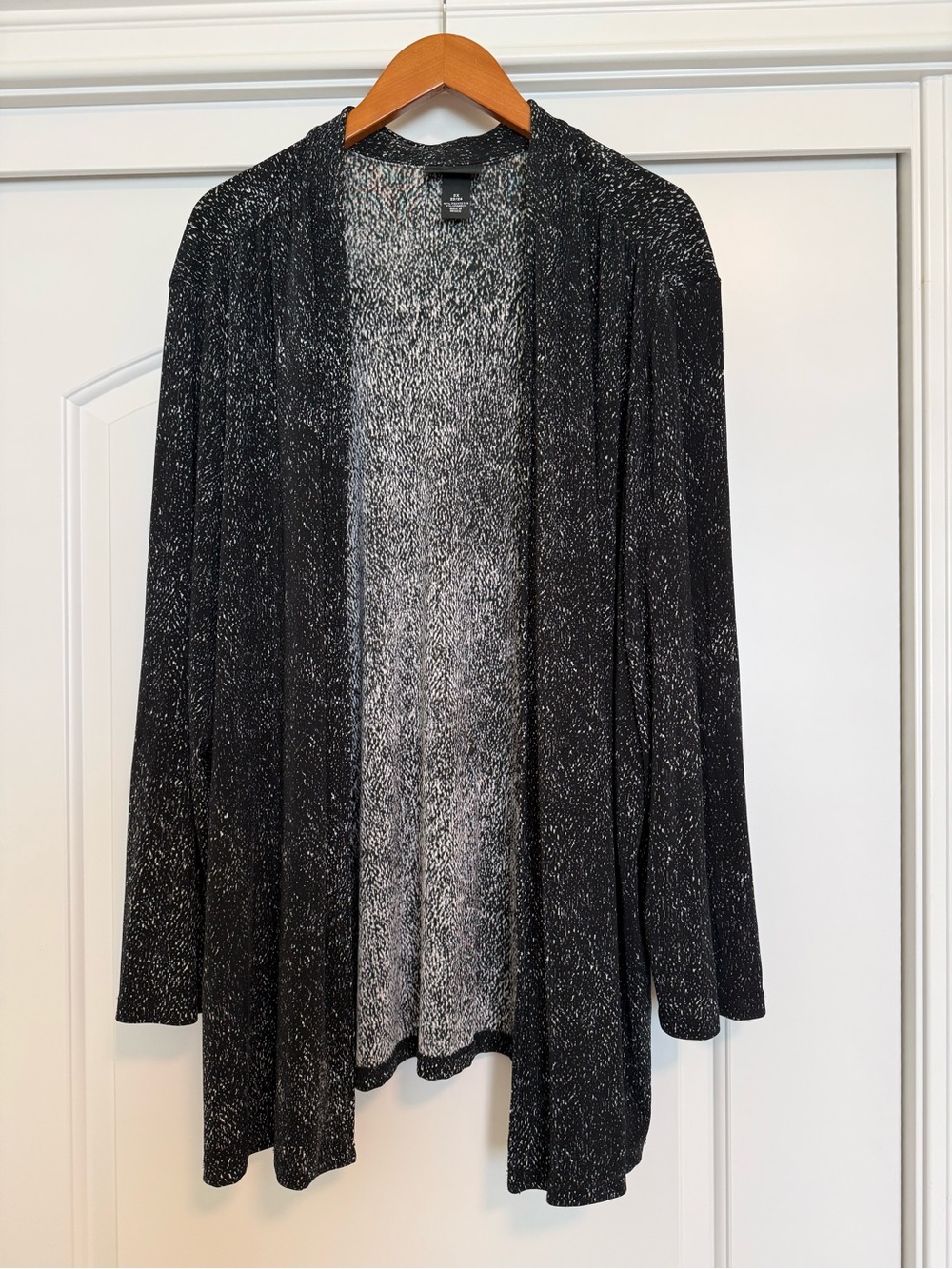 Black and White Open-Front Women's Cardigan